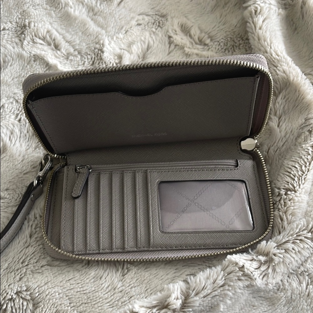 Michael Kors Gray Wristlet Clutch